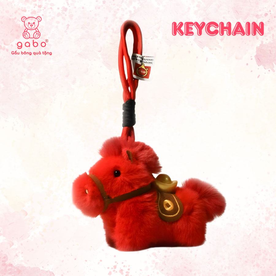 Gấu Bông Móc Khóa Ngựa Đỏ May Mắn – Linh Vật Tết Bính Ngọ Tài Lộc 2026 2 Gấu Bông Móc Khóa Ngựa Đỏ May Mắn, Linh Vật Ngựa Năm Mới