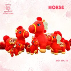 Gấu Bông Ngựa Đỏ May Mắn, Linh Vật Ngựa Năm Mới, Quà Tặng Bính Ngọ Tết 2026, Búp Bê Ngựa Cung Hoàng Đạo