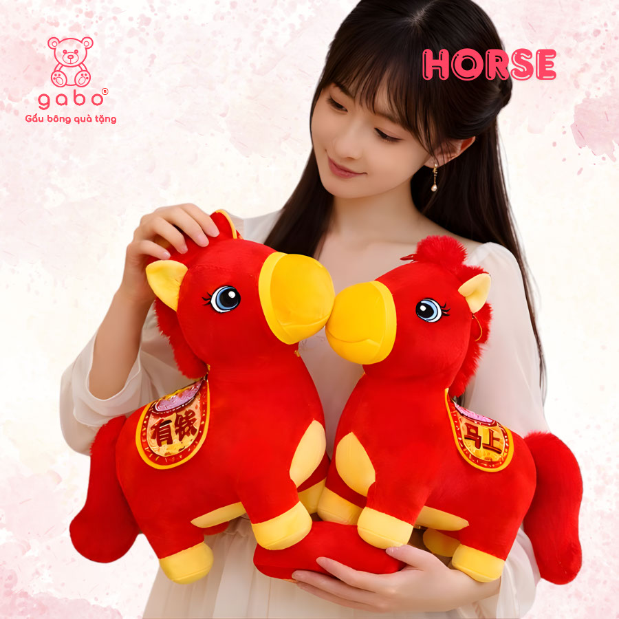 Gấu Bông Ngựa Đỏ May Mắn 2026 – Linh Vật Quà Tặng Tết Bính Ngọ Tài Lộc 3 Gấu Bông Ngựa Đỏ May Mắn, Linh Vật Ngựa Năm Mới, Quà Tặng Bính Ngọ Tết 2026, Búp Bê Ngựa Cung Hoàng Đạo