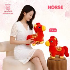 Gấu Bông Ngựa Đỏ May Mắn, Linh Vật Ngựa Năm Mới, Quà Tặng Bính Ngọ Tết 2026, Búp Bê Ngựa Cung Hoàng Đạo