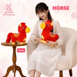 Gấu Bông Ngựa Đỏ May Mắn, Linh Vật Ngựa Năm Mới, Quà Tặng Bính Ngọ Tết 2026, Búp Bê Ngựa Cung Hoàng Đạo