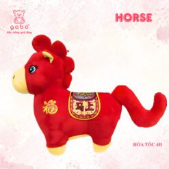 Gấu Bông Ngựa Đỏ May Mắn, Linh Vật Ngựa Năm Mới, Quà Tặng Bính Ngọ Tết 2026, Búp Bê Ngựa Cung Hoàng Đạo