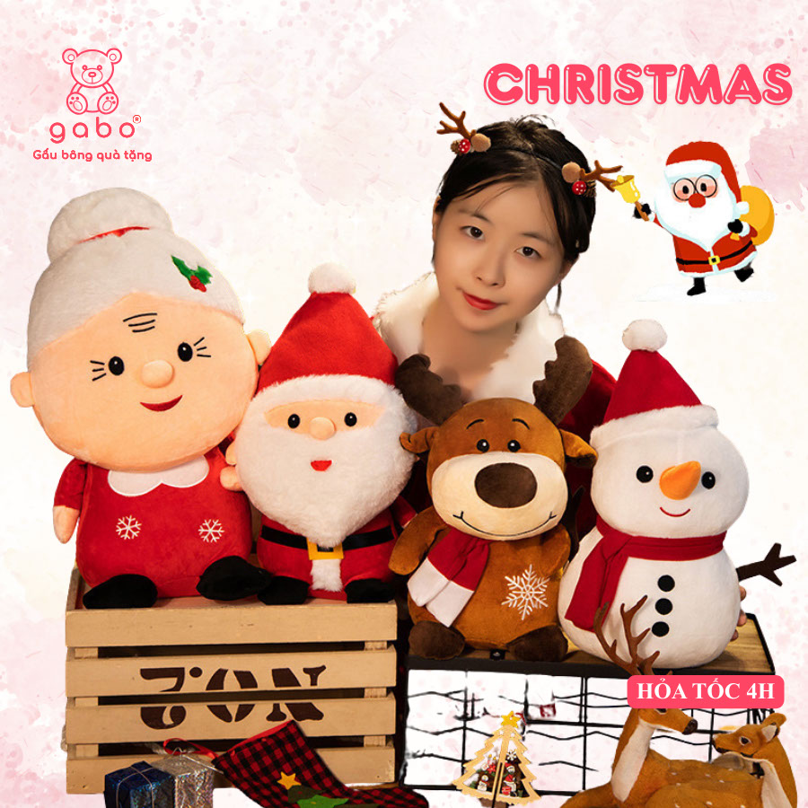 ❄ Gấu Bông Ông Già Noel, Người Tuyết, Tuần Lộc, Bà Noel, Rắn May Mắn Noel, Búp Bê Giáng Sinh Merry Christmas ❄ 2 Gấu Bông Ông Già Noel, Người Tuyết, Tuần Lộc, Bà Noel, Rắn May Mắn Noel, Búp Bê Giáng Sinh Merry Christmas