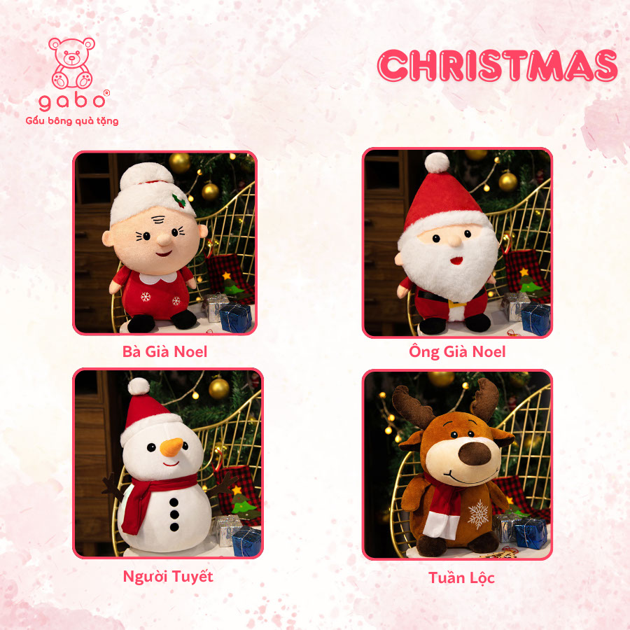 ❄ Gấu Bông Ông Già Noel, Người Tuyết, Tuần Lộc, Bà Noel, Rắn May Mắn Noel, Búp Bê Giáng Sinh Merry Christmas ❄ 8 Gấu Bông Ông Già Noel, Người Tuyết, Tuần Lộc, Bà Noel, Rắn May Mắn Noel, Búp Bê Giáng Sinh Merry Christmas