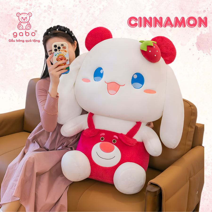 Gấu Bông Thỏ Cinnamon Mặc Đồ Gấu Dâu, Thỏ Melody Cosplay Lotso 10 Gấu Bông Thỏ Cinnamoroll Mặc Đồ Gấu Dâu, Thỏ Melody Cosplay Lotso