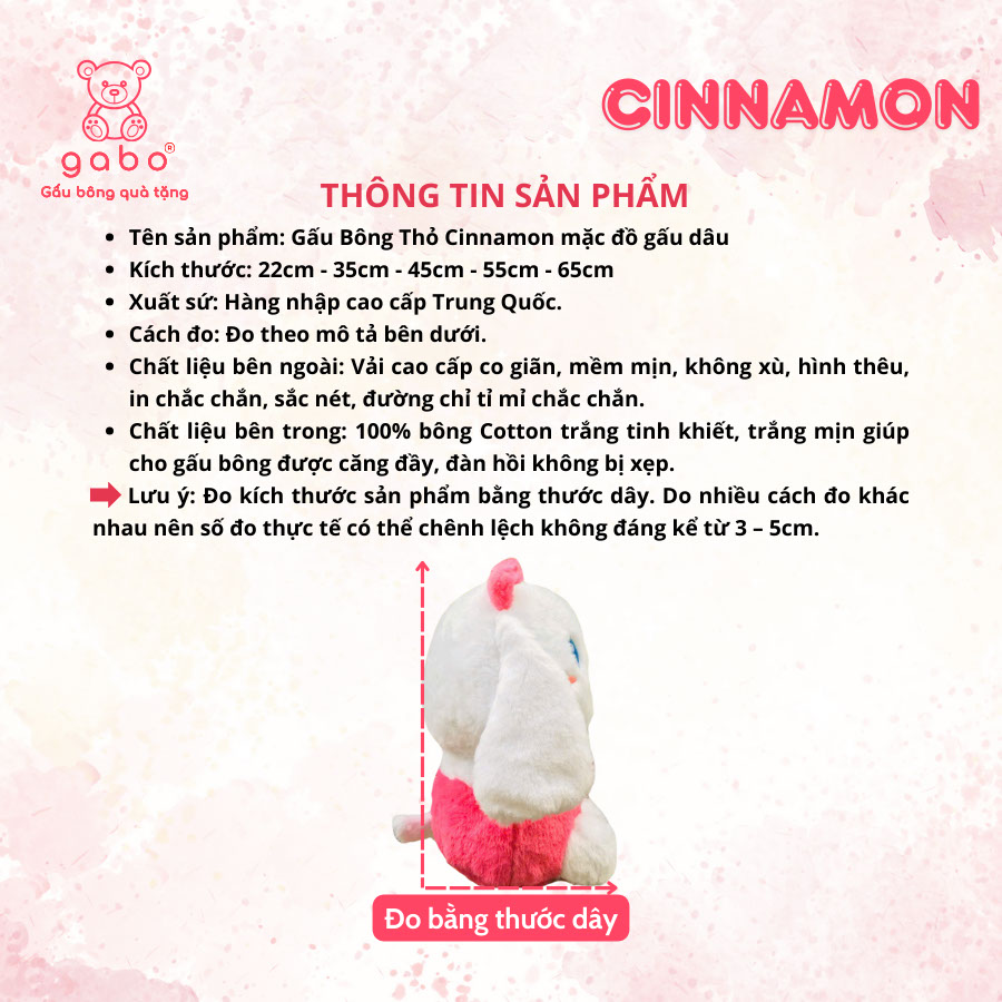 Gấu bông quà tặng gấu bông nhà làm gabo gấu bông q Gấu Bông Thỏ Cinnamoroll Mặc Đồ Gấu Dâu, Thỏ Melody Cosplay Lotso