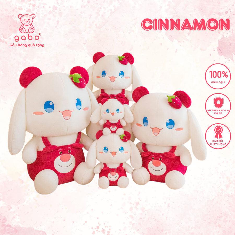 Gấu Bông Thỏ Cinnamon Mặc Đồ Gấu Dâu, Thỏ Melody Cosplay Lotso 9 Gấu Bông Thỏ Cinnamoroll Mặc Đồ Gấu Dâu, Thỏ Melody Cosplay Lotso