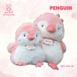 Gấu Bông Chim Cánh Cụt Đeo Yếm, Đeo Túi Lông Kim Dài Hàng Quảng Châu Cao Cấp, Thú Nhồi Bông Khổng Lồ Cao Cấp