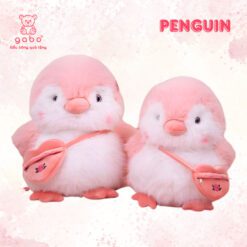 Gấu Bông Chim Cánh Cụt Đeo Yếm, Đeo Túi Lông Kim Dài Hàng Quảng Châu Cao Cấp, Thú Nhồi Bông Khổng Lồ Cao Cấp