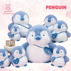 Gấu Bông Chim Cánh Cụt Đeo Yếm, Đeo Túi Lông Kim Dài Hàng Quảng Châu Cao Cấp, Thú Nhồi Bông Khổng Lồ Cao Cấp