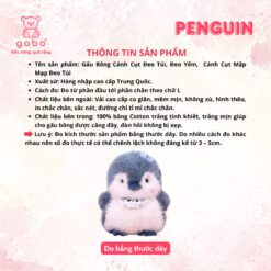 Gấu Bông Chim Cánh Cụt Đeo Yếm, Đeo Túi Lông Kim Dài Hàng Quảng Châu Cao Cấp, Thú Nhồi Bông Khổng Lồ Cao Cấp