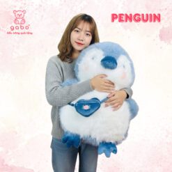 Gấu Bông Chim Cánh Cụt Đeo Yếm, Đeo Túi Lông Kim Dài Hàng Quảng Châu Cao Cấp, Thú Nhồi Bông Khổng Lồ Cao Cấp