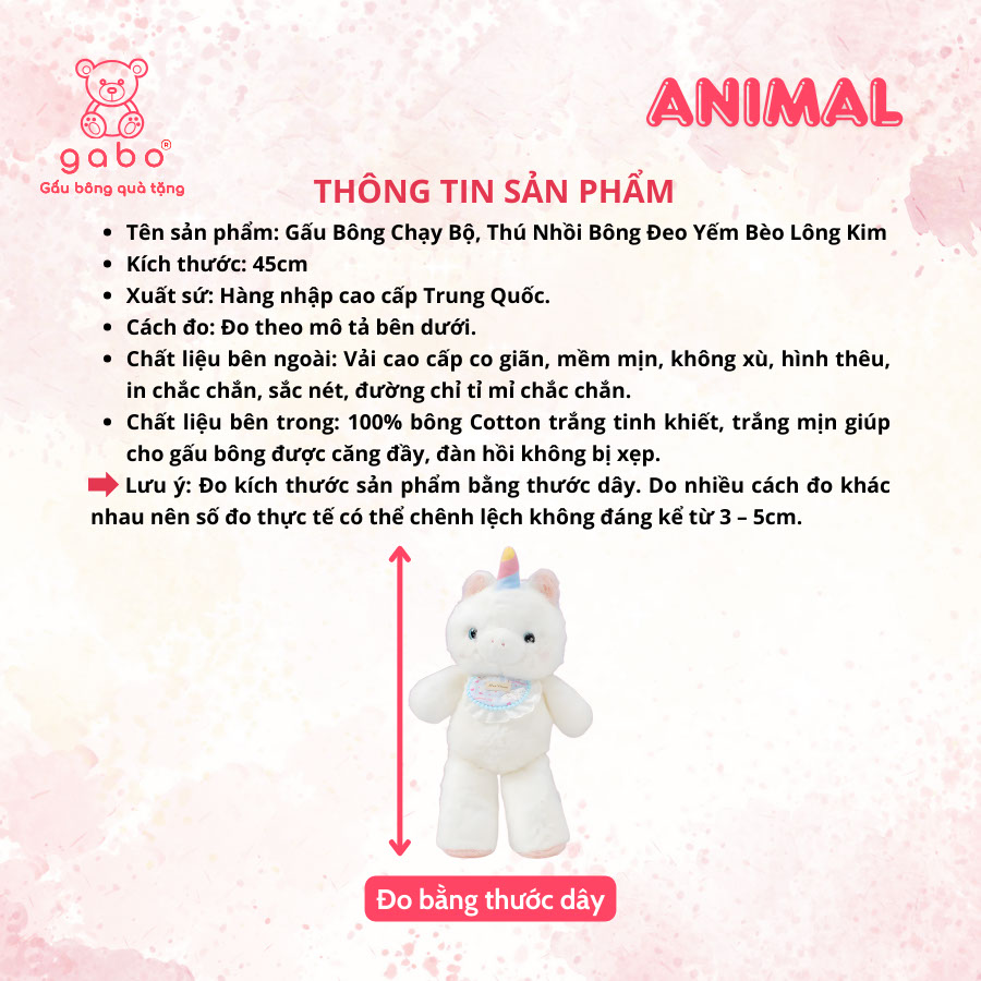 Gấu Bông Chạy Bộ, Thú Nhồi Bông Đeo Yếm Bèo Cao Cấp, Bộ Động Vật Thỏ/Mèo/Teddy Dễ Thương 16 Gấu Bông Chạy Bộ, Thú Nhồi Bông Đeo Yếm Bèo Cao Cấp, Bộ Động Vật Thỏ/Mèo/Teddy Dễ Thương Lông Tơ Quà Tặng Cho Bé
