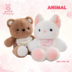 Gấu Bông Chạy Bộ, Thú Nhồi Bông Đeo Yếm Bèo Cao Cấp, Bộ Động Vật Thỏ/Mèo/Teddy Dễ Thương 1 Gấu Bông Chạy Bộ, Thú Nhồi Bông Đeo Yếm Bèo Cao Cấp, Bộ Động Vật Thỏ/Mèo/Teddy Dễ Thương Lông Tơ Quà Tặng Cho Bé