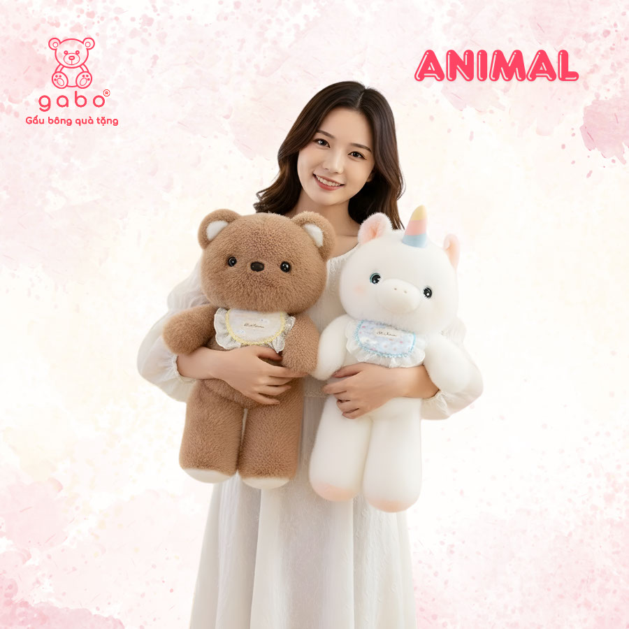 Gấu Bông Chạy Bộ, Thú Nhồi Bông Đeo Yếm Bèo Cao Cấp, Bộ Động Vật Thỏ/Mèo/Teddy Dễ Thương 10 Gấu Bông Chạy Bộ, Thú Nhồi Bông Đeo Yếm Bèo Cao Cấp, Bộ Động Vật Thỏ/Mèo/Teddy Dễ Thương Lông Tơ Quà Tặng Cho Bé