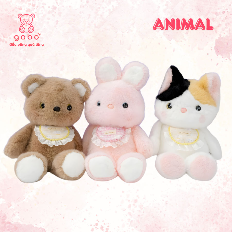 Gấu Bông Chạy Bộ, Thú Nhồi Bông Đeo Yếm Bèo Cao Cấp, Bộ Động Vật Thỏ/Mèo/Teddy Dễ Thương 15 Gấu Bông Chạy Bộ, Thú Nhồi Bông Đeo Yếm Bèo Cao Cấp, Bộ Động Vật Thỏ/Mèo/Teddy Dễ Thương Lông Tơ Quà Tặng Cho Bé