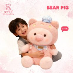 Gấu bông heo hồng mặc yếm caro