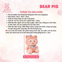 Gấu bông heo hồng mặc yếm caro