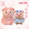 gấᴜ Bông Heo Hồng Piggy Mặc Váy, Heo Lulu Mặc Váy Đeo Nơ Công Chúa, Thú Nhồi Bông Heo Váy Babydoll Lông xù Mềm Mịn