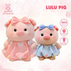 gấᴜ Bông Heo Hồng Piggy Mặc Váy, Heo Lulu Mặc Váy Đeo Nơ Công Chúa, Thú Nhồi Bông Heo Váy Babydoll Lông xù Mềm Mịn