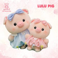 gấᴜ Bông Heo Hồng Piggy Mặc Váy, Heo Lulu Mặc Váy Đeo Nơ Công Chúa, Thú Nhồi Bông Heo Váy Babydoll Lông xù Mềm Mịn