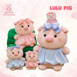 gấᴜ Bông Heo Hồng Piggy Mặc Váy, Heo Lulu Mặc Váy Đeo Nơ Công Chúa, Thú Nhồi Bông Heo Váy Babydoll Lông xù Mềm Mịn