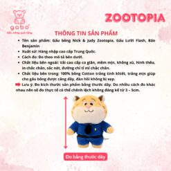 Gấu bông Nick & Judy Zootopia, Gấu Lười Flash, Báo Benjamin